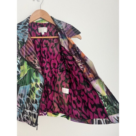 VTG Y2K Alberto Makali Sleeveless Moto Vest S Soft Grunge Butterfly Colorful Zip - Picture 9 of 11